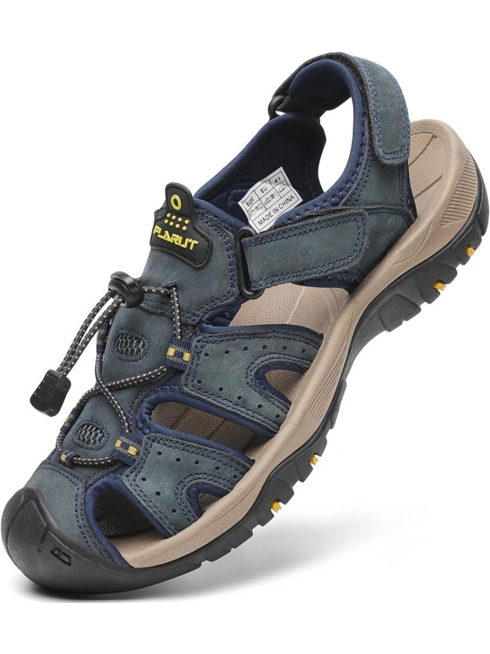 Mens Blue Closed Toe Leather Athletic Outdoor Hiking Sport Casual Sandal Shoes
